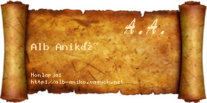 Alb Anikó névjegykártya