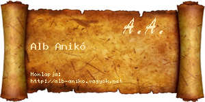 Alb Anikó névjegykártya